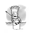 bart simpson beach tattoo design idea