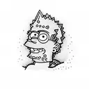 bart simpson in a beach tattoo design idea