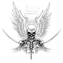 grim Reaper with skeleton wings tattoo design idea