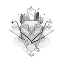 minimal tattoo design, represent vision, thinking big and beyond beliefs tattoo design idea