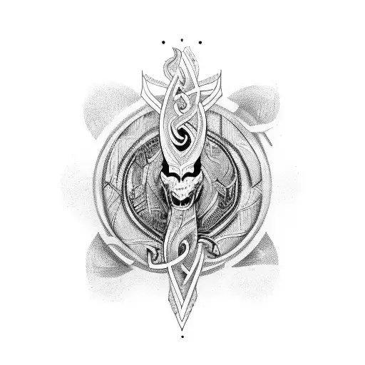 fiction and viking tattoo design idea