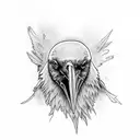 Raven tattoo design idea