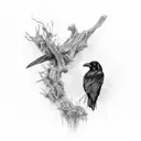 Raven tattoo design idea