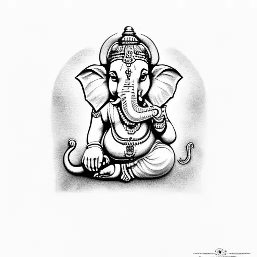 ganesha with mouse tattoo design idea