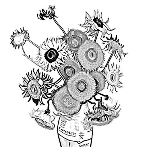 girassol van gogh tattoo design idea