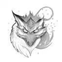 Phoenix and wolf tattoo design idea