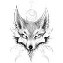 Phoenix and wolf tattoo design idea