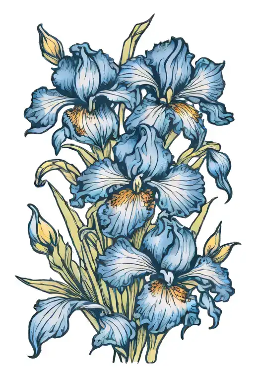 Irises tattoo design idea