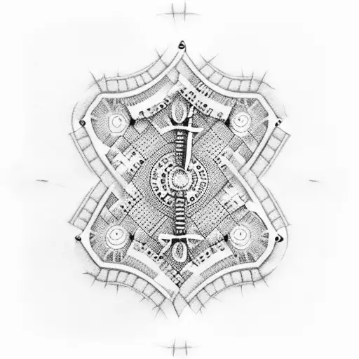 kilt cribbage French tattoo design idea