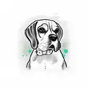 beagle dog tattoo design idea