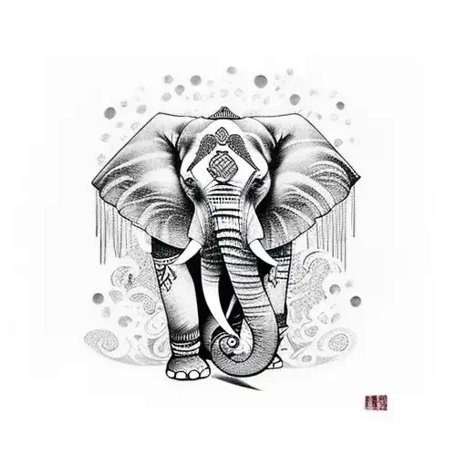 Elephant tattoo design idea