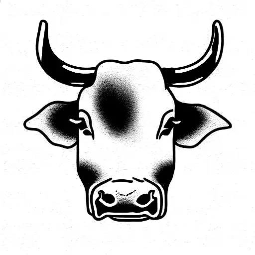 Diligence a bull and abstract tattoo design idea