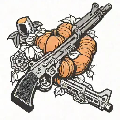 sweet potatoes and ak-47 tattoo design idea