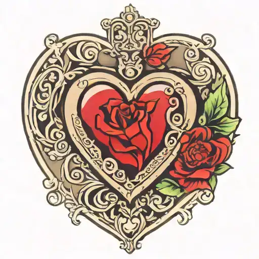 heart shaped locket tattoo design idea