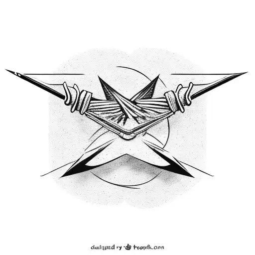 Rock and Roll symbol with a drumstick tattoo design idea