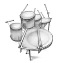 Abstract representation of a drum set tattoo design idea