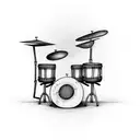 Abstract representation of a drum set tattoo design idea