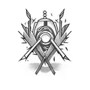 Rock and Roll symbol with a drumstick tattoo design idea