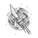 Rock and Roll symbol with a drumstick tattoo design idea