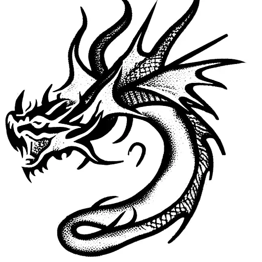 fire breathing dragon tattoo design idea