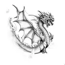 fire breathing dragon tattoo design idea