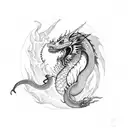 fire breathing dragon tattoo design idea