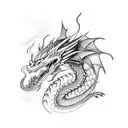 fire breathing dragon tattoo design idea