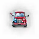 Cartoon style tattoo of a small red 4x4  tattoo design idea