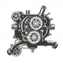 Incorporate elements of a car engine into a mandala design, symbolizing the harmony between passion for cars and inner calm tattoo design idea