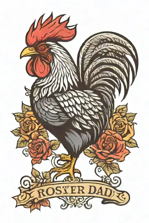 rooster dad memorial tattoo for dad tattoo design idea
