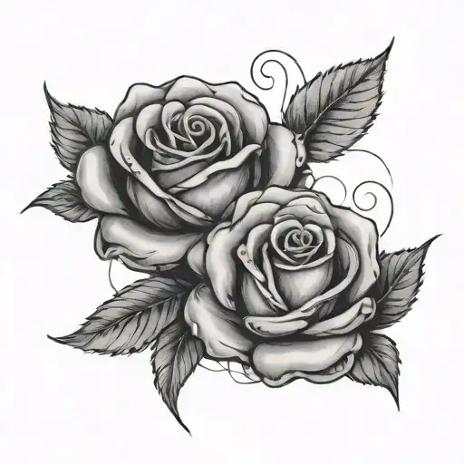 Make a lip mark and make two roses go around it  tattoo design idea