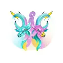 Capricorn sign with Gemini sign with Virgo sign tattoo design idea