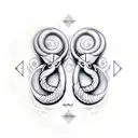 Gemini sign incorporated with Virgo sign incorporated with Capricorn sign tattoo design idea