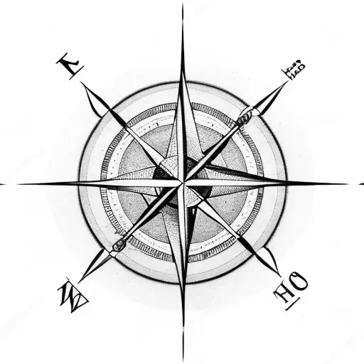 A Nordic compass tattoo design idea