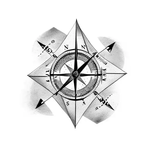 nordic compass tattoo design idea