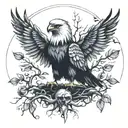 poison eagle tree tattoo design idea
