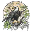 poison eagle tree tattoo design idea