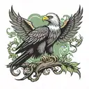 poison eagle tree tattoo design idea