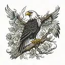 poison eagle tree tattoo design idea