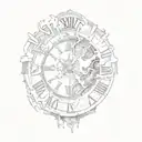 a broken clock tattoo design idea