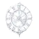 a broken clock tattoo design idea