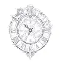 a broken clock tattoo design idea