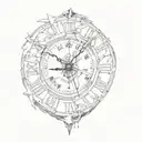 a broken clock tattoo design idea