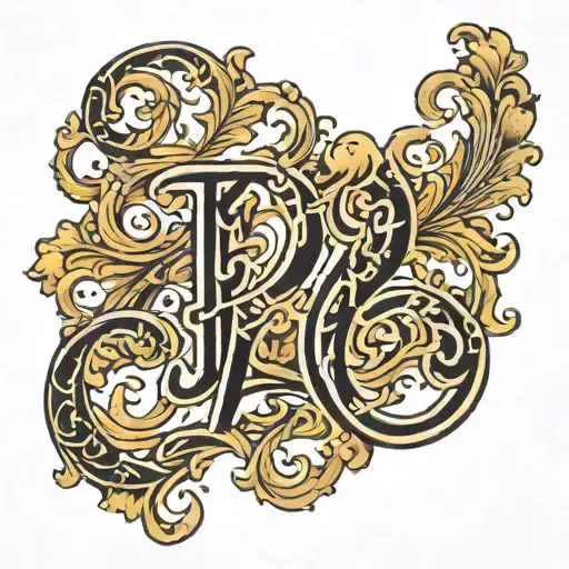 numbers "13 22 30 6" in an Old English font, surrounded by decorative flourishes a tattoo design idea