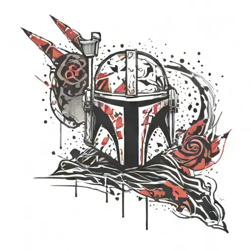 MANDALORIAN Helmet tattoo design idea
