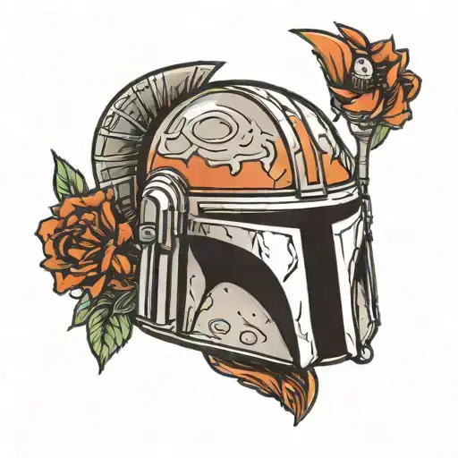 MANDALORIAN Helmet tattoo design idea