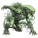 alien running shoe tattoo design idea