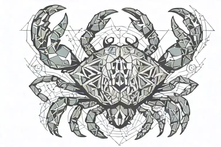 zodiac cancer crab tattoo design idea