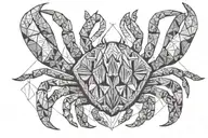 zodiac cancer crab tattoo design idea
