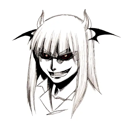 demon face  tattoo design idea